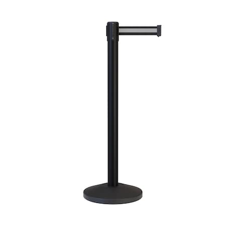 Montour Line Stanchion Belt Barrier Black Post 13ft. Bk/W H Belt ES400-BK-BWH-130